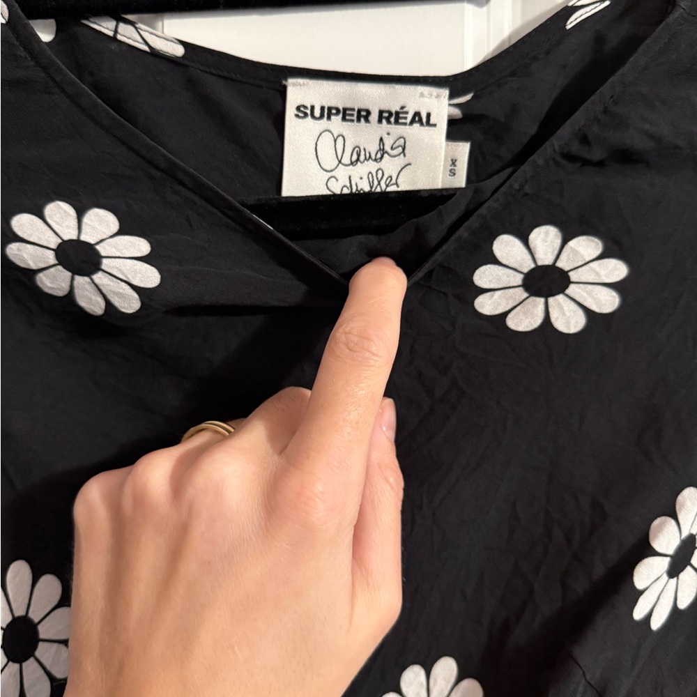 Realisation Par Black Dress with White Floral Design - Picture 4 of 4